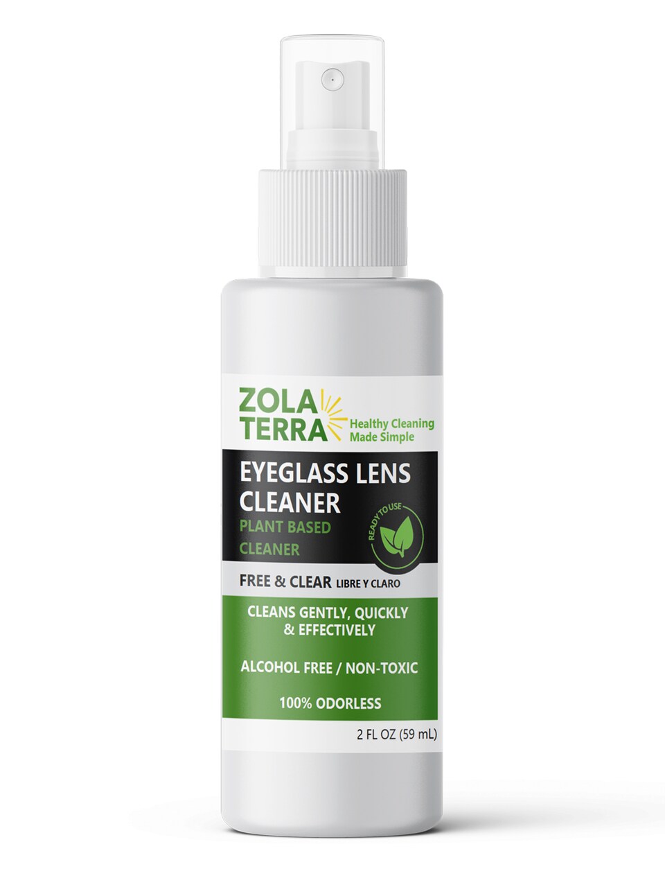 ZolaTerra Eye Glass Lens Cleaner, 2oz, Case of 2 with Microfiber Towel